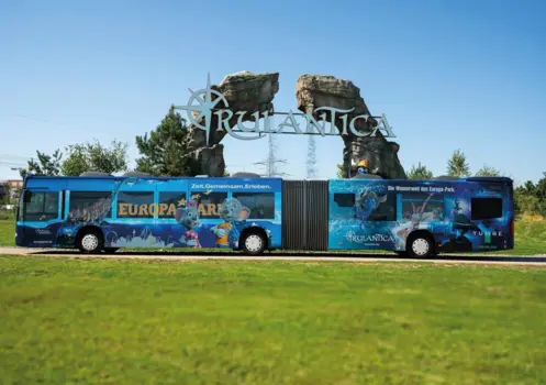 Vollbranding Linienbus - Europa-Park Erlebnis-Resort