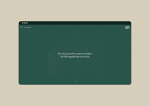 Website zum Innovationsbauprojekt The Cradle