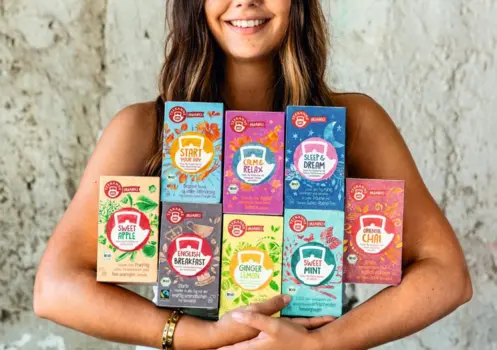 Verpackungsdesign für die neue Produktlinie »Teekanne Organics«