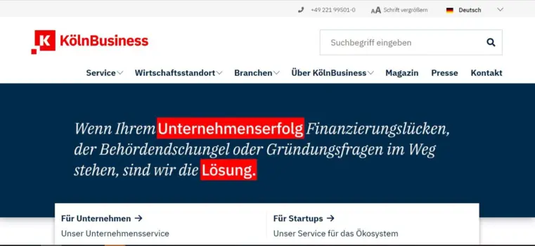 www.koeln.business - Erste Adresse für die Kölner Wirtschaft