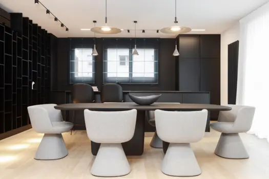 Luxurious male apartment in which the nature is invited in