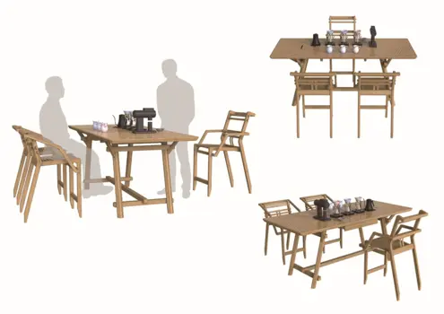 Jinjin hand-drip-coffee Table & Chairs