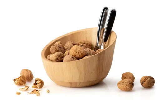 Nussschale aus Gummibaumholz