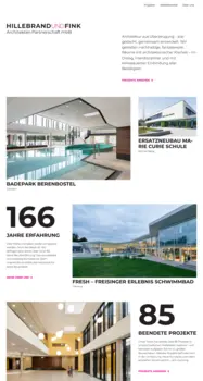 Website Relaunch für VZP Hillebrand und Fink Architekten